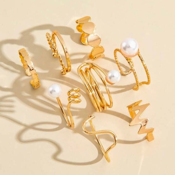 Ladies 8 piece  ring set. - Picture 2 of 5